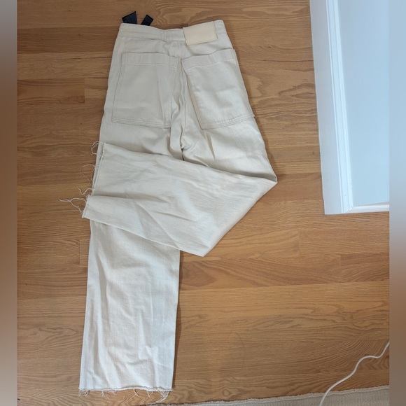 Zara The Alma Wide Leg Beige Jeans - Picture 2 of 3